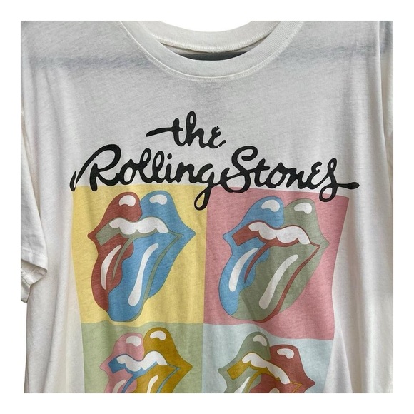The Rolling Stones Colorful Pastel Tongue Graphic Band T-Shirt Size XL (14-16) - Picture 4 of 5